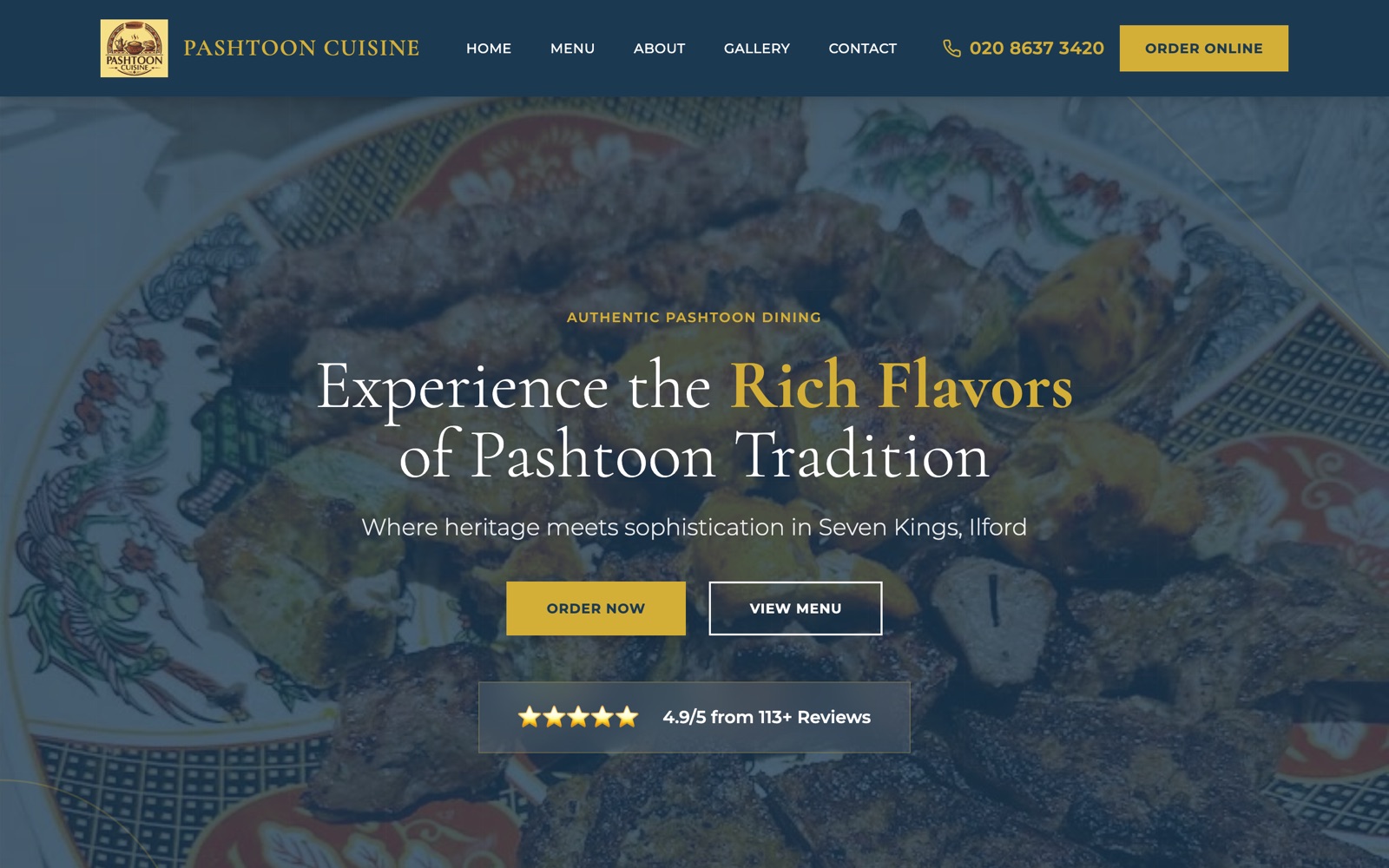 Pashtoon Cuisine — Web · Hospitality